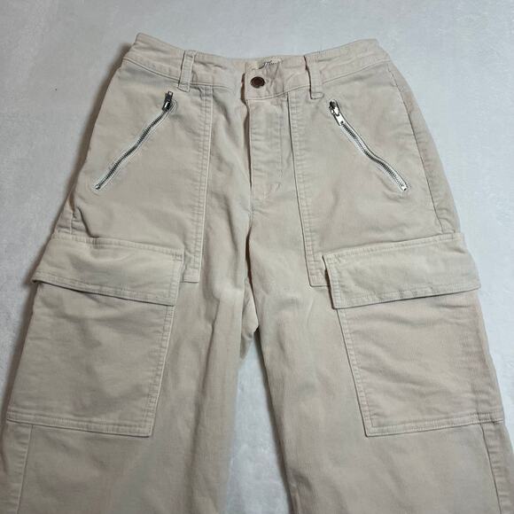 Universal Thread Midrise Corduroy Cargo Wide Leg Pants Size 2 Casual Y2K Neutral - Picture 6 of 13